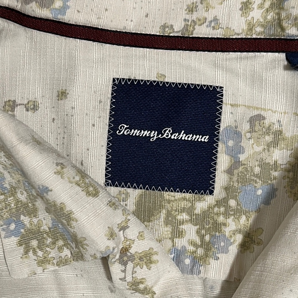 Tommy Bahama Shirt Mens XXL Cream Silk Floral Hawaiian Camp Button Up - Picture 2 of 15